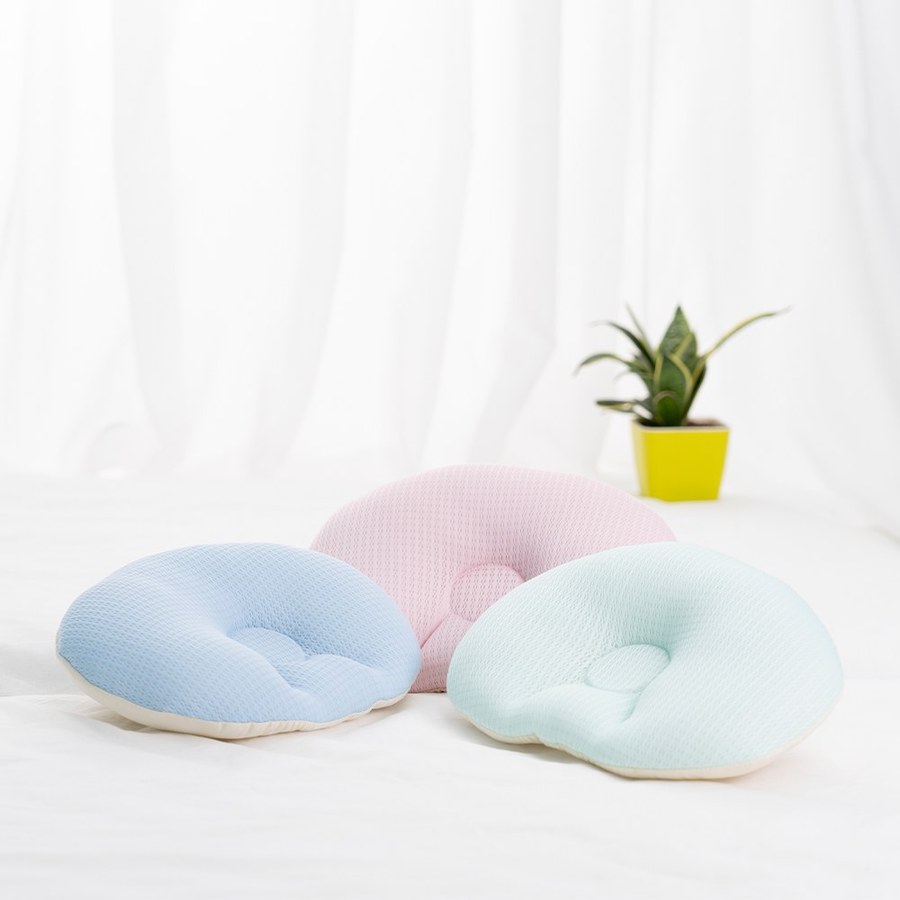 air cossi 超透氣抗菌天絲3D嬰兒枕(輕盈粉)