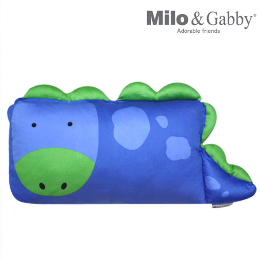 Milo & Gabby 動物好朋友-超細纖維防蹣抗菌mini枕心+枕套組(DYLAN恐龍)