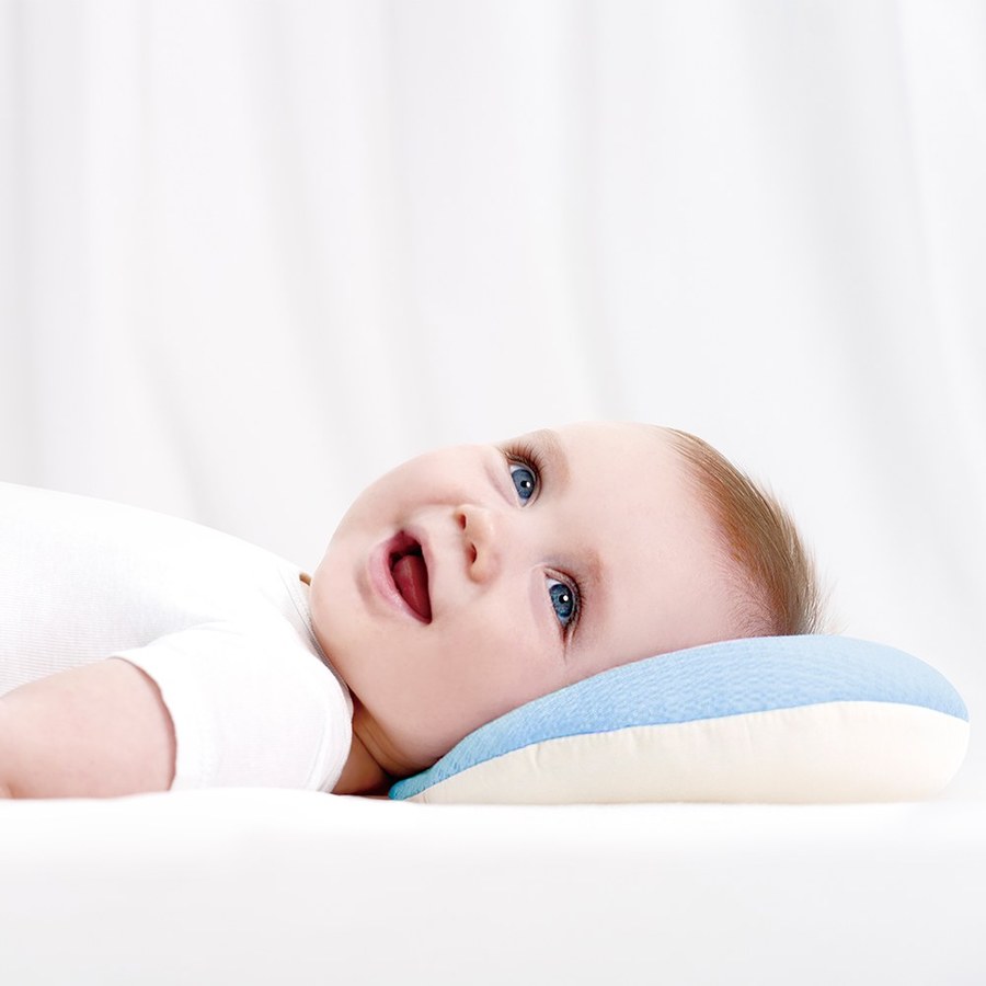 air cossi 超透氣抗菌天絲3D嬰兒枕(輕柔藍)