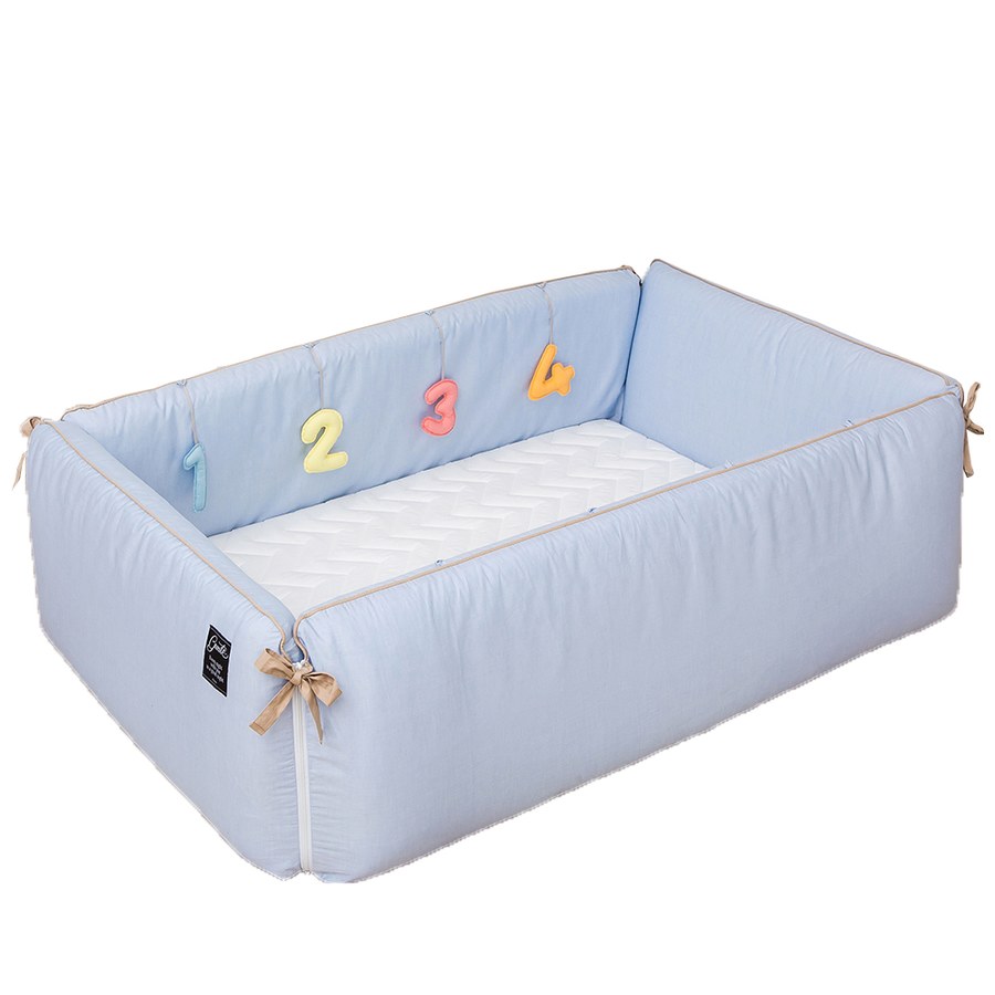 【gunite】沙發安撫床0-6歲_落地式嬰兒床_幼幼床(丹麥藍)