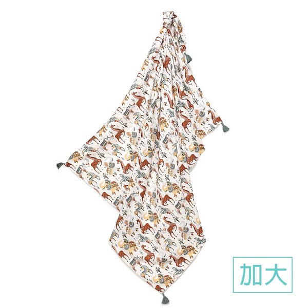 La Millou 包巾-竹纖涼感巾(加大)_140x110cm-肯亞嘉年華(棕底)