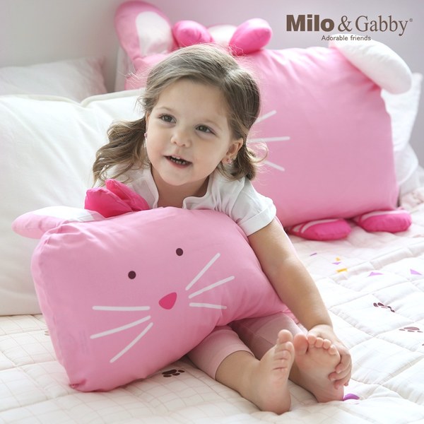 【原售價$1480】Milo & Gabby 動物好朋友-超細纖維防蹣抗菌mini枕心+枕套組(LOLA芭蕾舞兔兔)