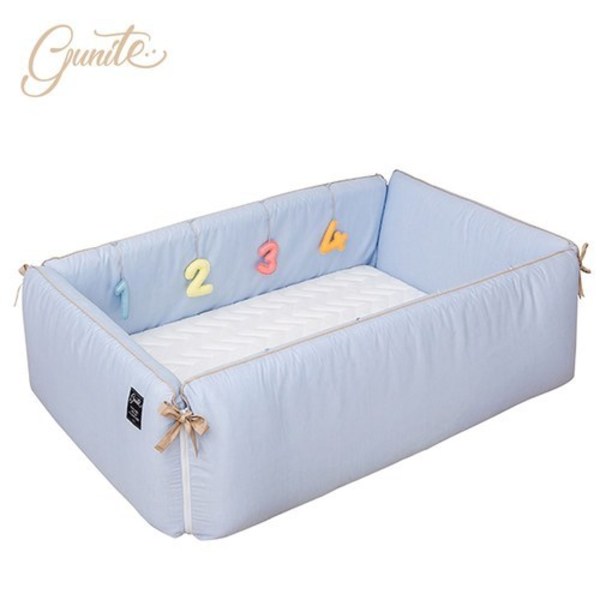 【gunite】落地式沙發嬰兒陪睡床0-6歲(丹麥藍)