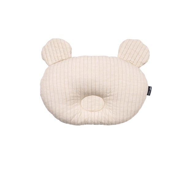 【韓國 lolbaby】3D立體純棉造型嬰兒枕_熊熊(米)