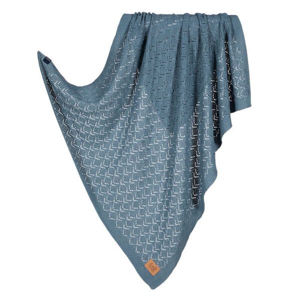 La Millou Tender 100%純棉針織毯-honey-80x90cm(紳士藍)