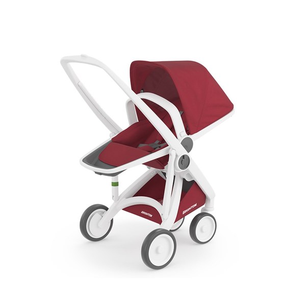 荷蘭Greentom Reversible雙向款-經典嬰兒推車(時尚白+高貴紅)