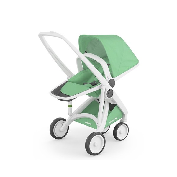 荷蘭Greentom Reversible雙向款-經典嬰兒推車(時尚白+率性綠)