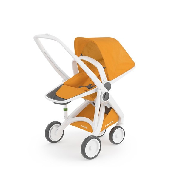 荷蘭Greentom Reversible雙向款-經典嬰兒推車(時尚白+陽光黃)