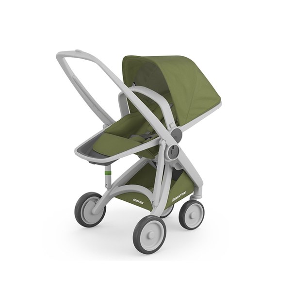 荷蘭Greentom Reversible雙向款-經典嬰兒推車(叛逆灰+探險綠)