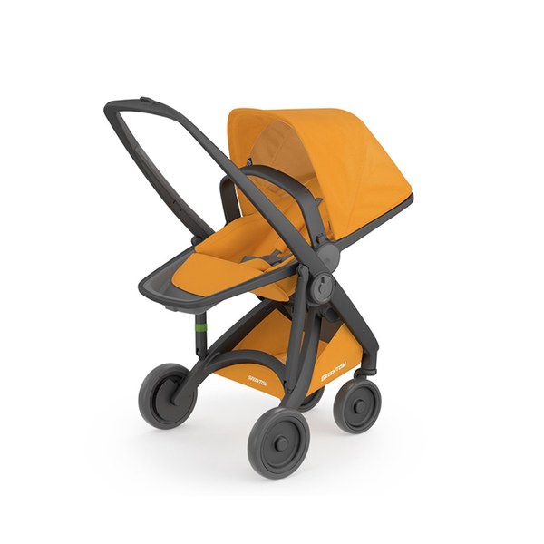 荷蘭Greentom Reversible雙向款-經典嬰兒推車(尊爵黑+陽光黃)