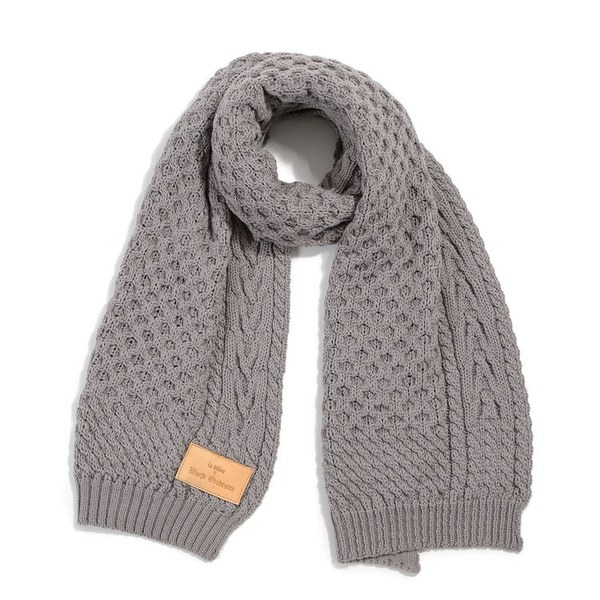 La Millou Merino羊毛針織圍巾40x180cm(美麗諾鐵灰)