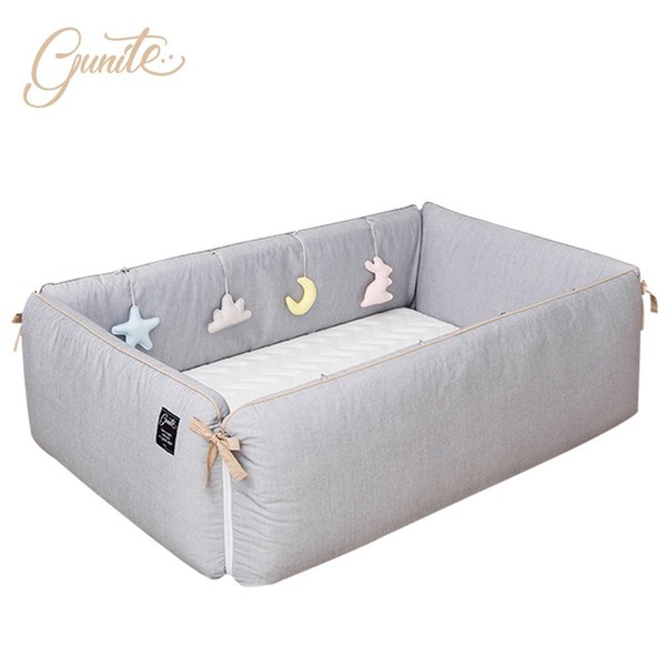 【gunite】沙發安撫床0-6歲_落地式嬰兒床_幼幼床(北歐灰)
