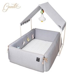 【原售價$13800】【gunite】落地式沙發嬰兒陪睡床0-6歲_屋頂全套組(北歐灰)