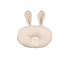 【韓國 lolbaby】3D立體純棉造型嬰兒枕_兔兔(米)